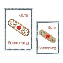 ITH Stickdatei - Postkarte "'Gute Besserung"